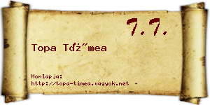 Topa Tímea névjegykártya