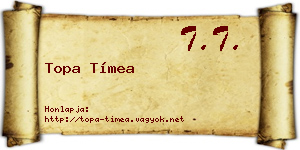 Topa Tímea névjegykártya